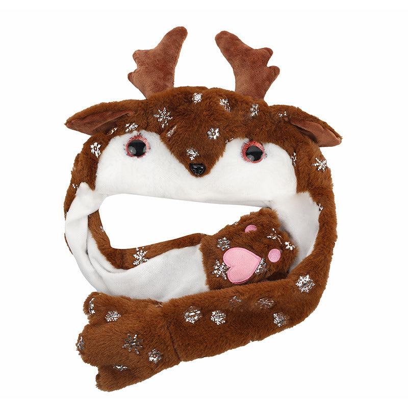 Movable Christmas Hat - Winter Cute Santa Claus Snowman Elk Hat - Comfortable Christmas Hat