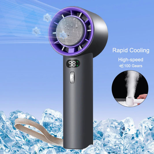 Portable Handheld Turbo Fan Cooling Semiconductor Refrigeration Wind Speeds Adjustable Mini Personal Fan