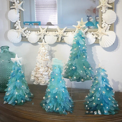 DIY Christmas Decoration - Blue Christmas Tree - Glass Creative Unique Decoration - 15 cm Christmas Tree