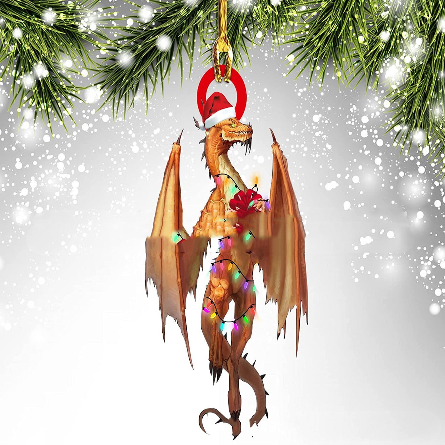 Dinosaur Dragon Christmas Door Hanging Decoration - Window Decoration