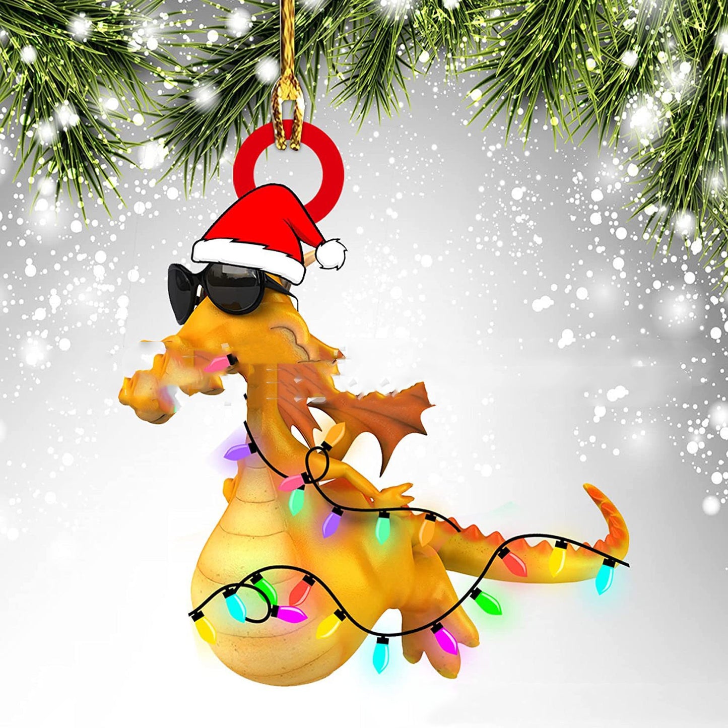 Dinosaur Dragon Christmas Door Hanging Decoration - Window Decoration