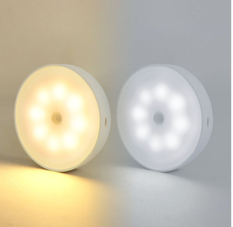 USB Rechargeable Motion Sensor Light - Round Wireless LED Light - Motion Sensor Night Light