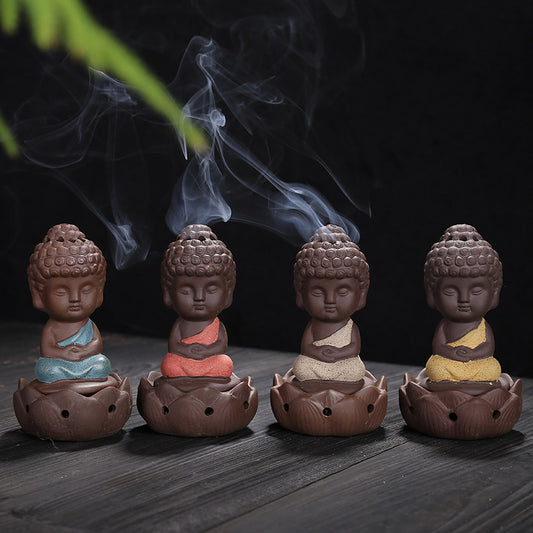 Aroma Little Sand Pottery Buddha Statue For Home Decoration