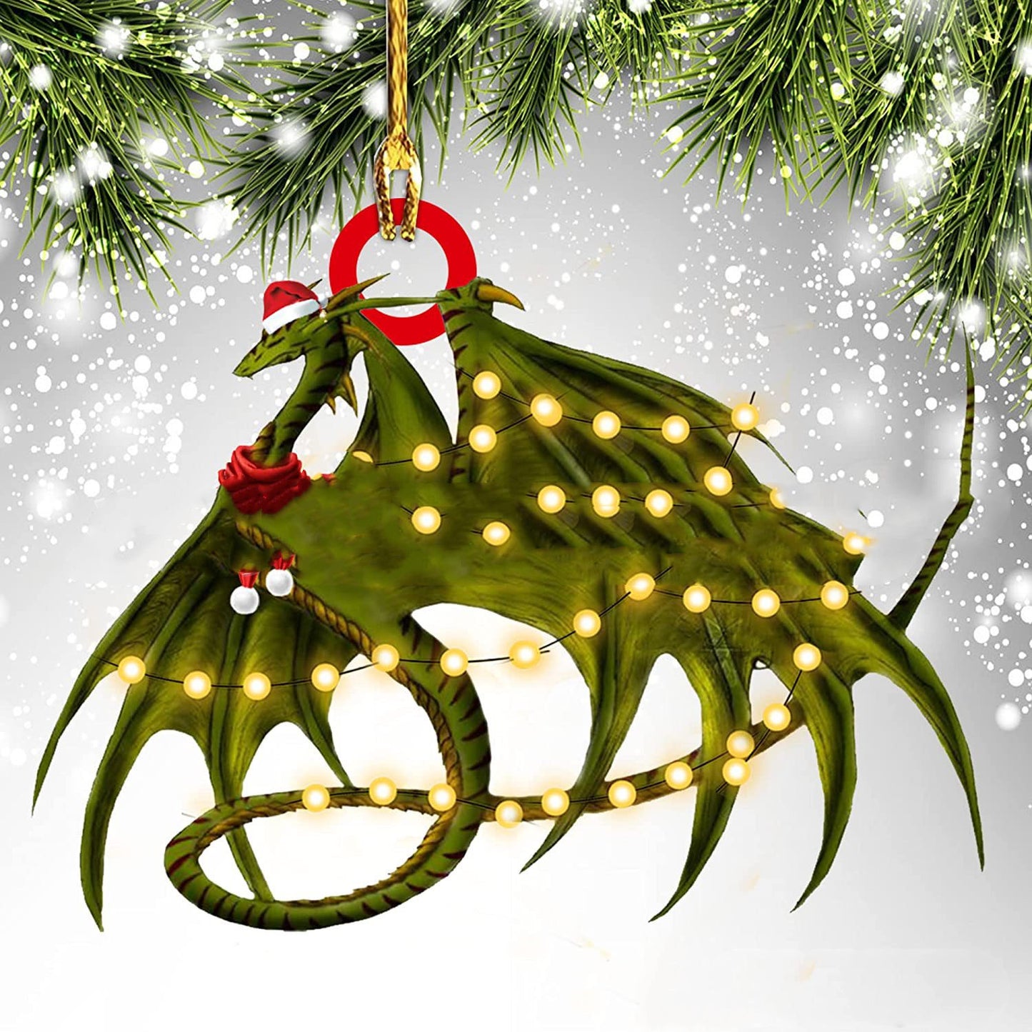 Dinosaur Dragon Christmas Door Hanging Decoration - Window Decoration