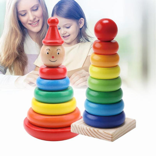 Wooden Tumbler Rainbow Tower for Kids