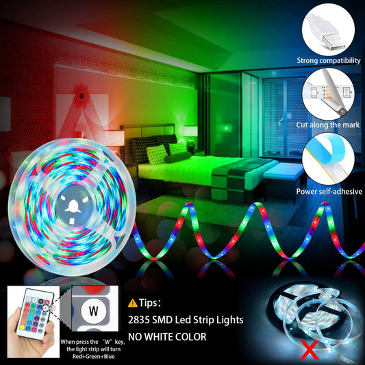 LED Strip Lights - RGB Bluetooth Control Lights - USB Flexible LED Lights - Home Decoration