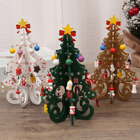 Small wooden Christmas Tree - Christmas Accessories - Christmas Tree With Decoration