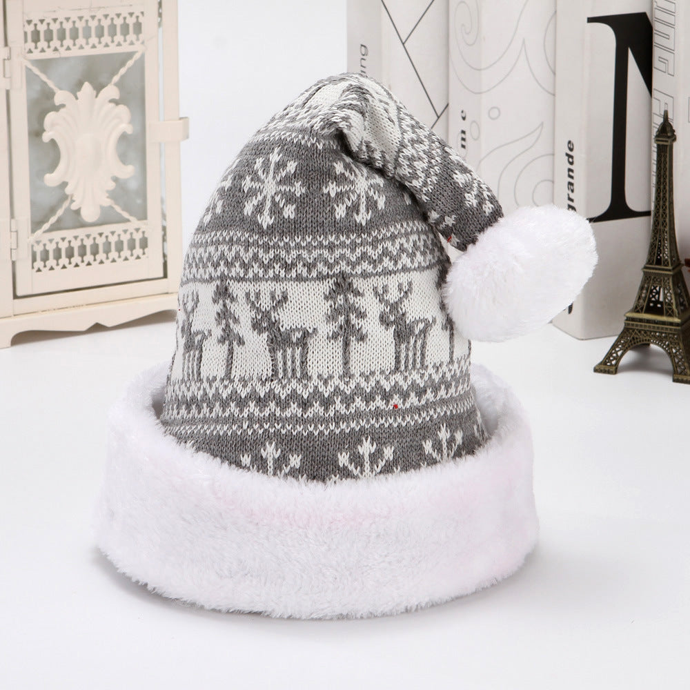 Snowflake Knitted Wool Flannel Christmas Hat