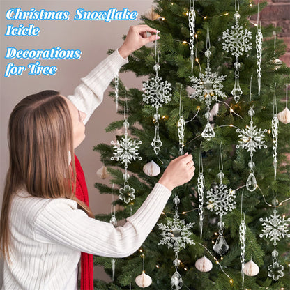 10pcs Christmas Tree Hanging Pendants - Acrylic Ice Strip - Christmas Decoration - Home Decoration