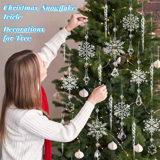 10pcs Christmas Tree Hanging Pendants - Acrylic Ice Strip - Christmas Decoration - Home Decoration