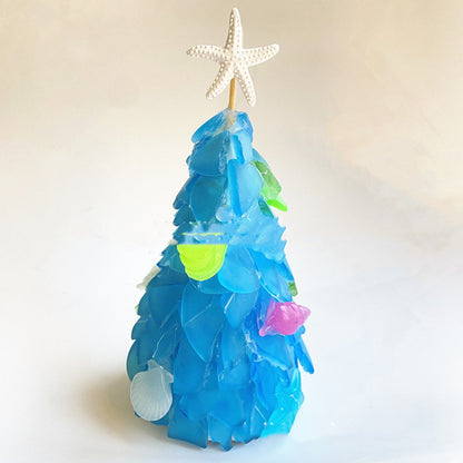 DIY Christmas Decoration - Blue Christmas Tree - Glass Creative Unique Decoration - 15 cm Christmas Tree