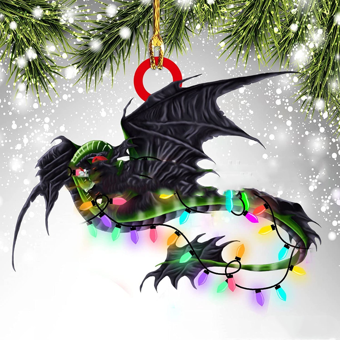 Dinosaur Dragon Christmas Door Hanging Decoration - Window Decoration