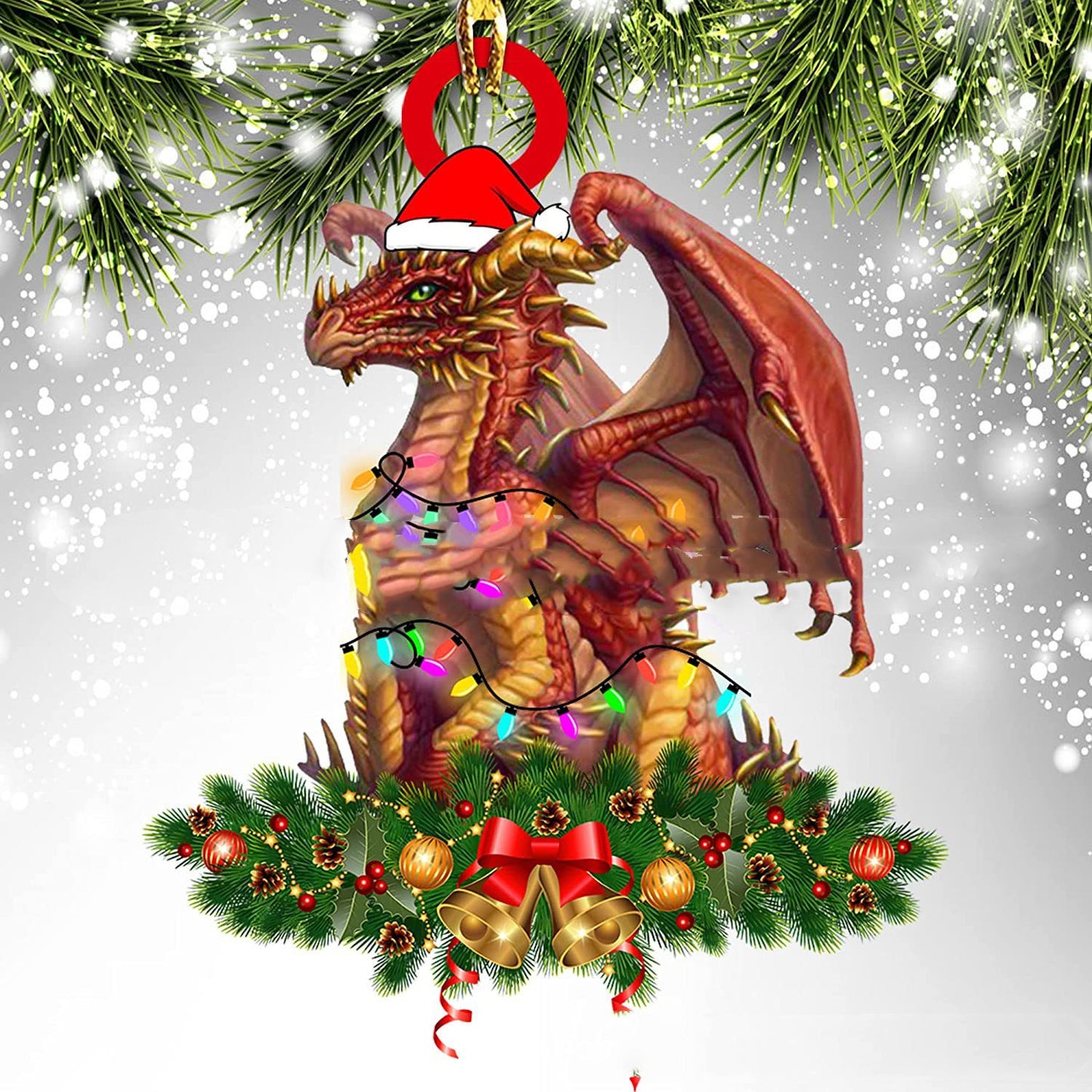 Dinosaur Dragon Christmas Door Hanging Decoration - Window Decoration