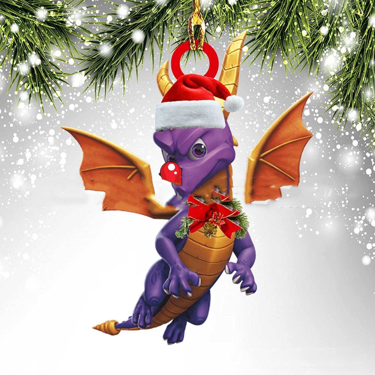 Dinosaur Dragon Christmas Door Hanging Decoration - Window Decoration