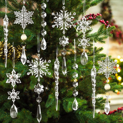 10pcs Christmas Tree Hanging Pendants - Acrylic Ice Strip - Christmas Decoration - Home Decoration