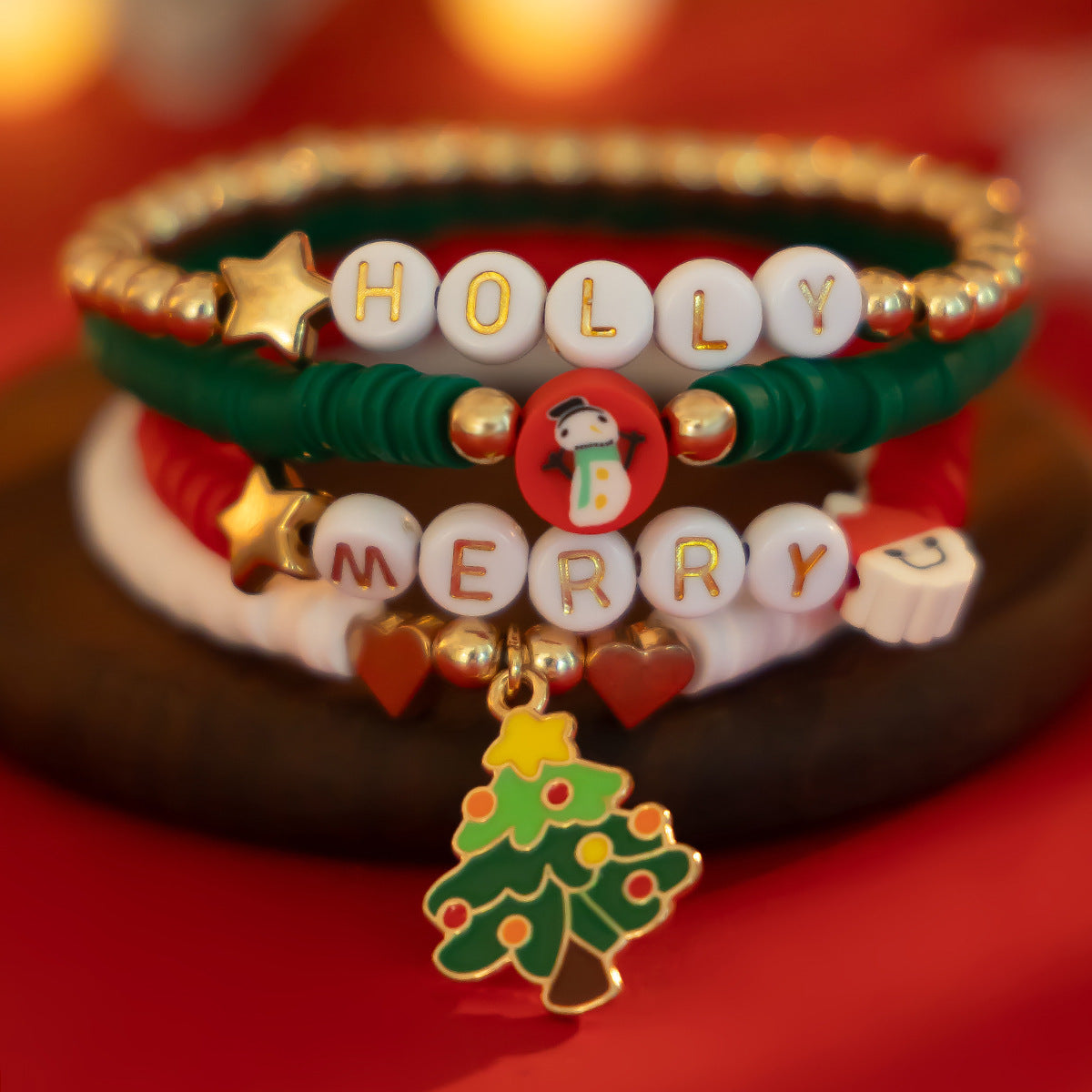 Christmas Polymer Colorful Bracelet