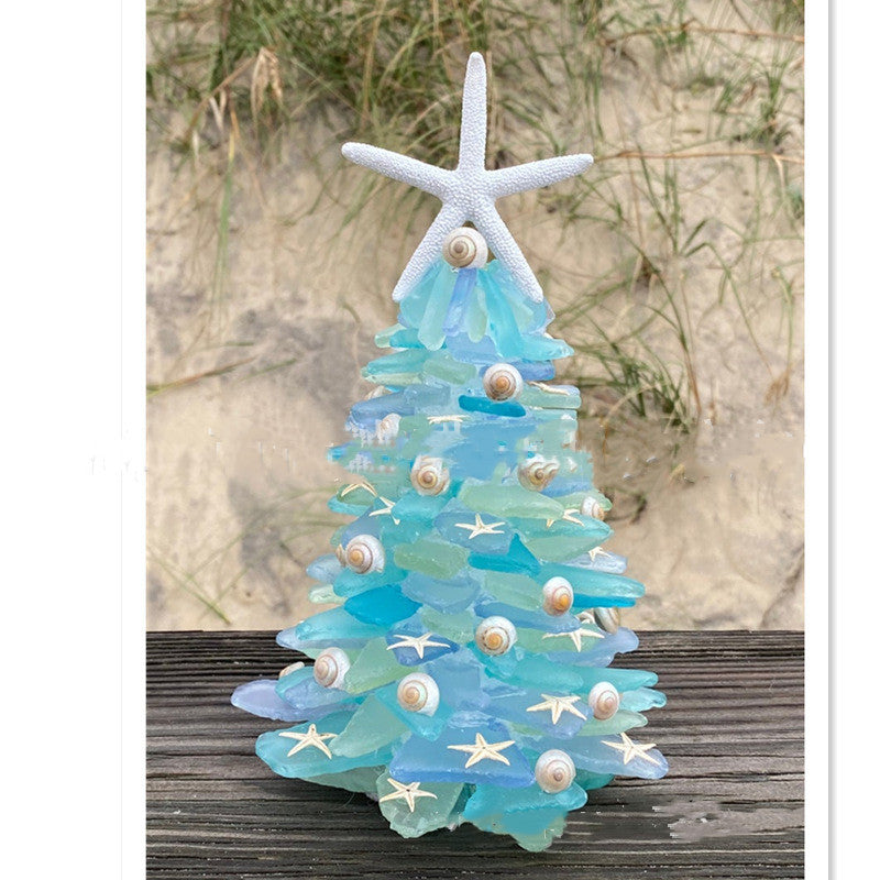 DIY Christmas Decoration - Blue Christmas Tree - Glass Creative Unique Decoration - 15 cm Christmas Tree