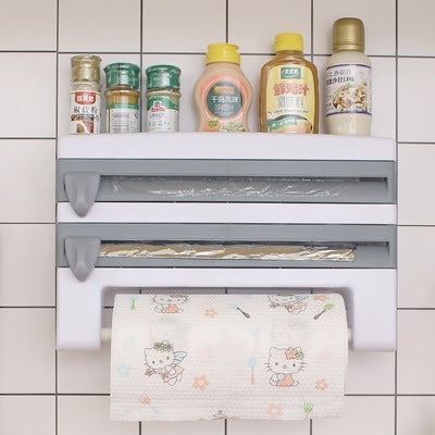 Multifunctional Plastic Wrap Tissue Wall-mounted Storage Rack