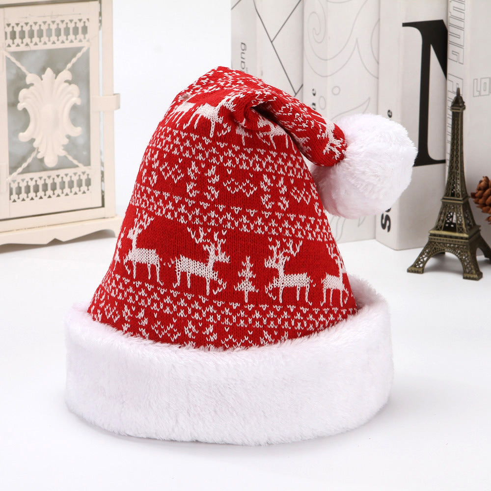 Snowflake Knitted Wool Flannel Christmas Hat