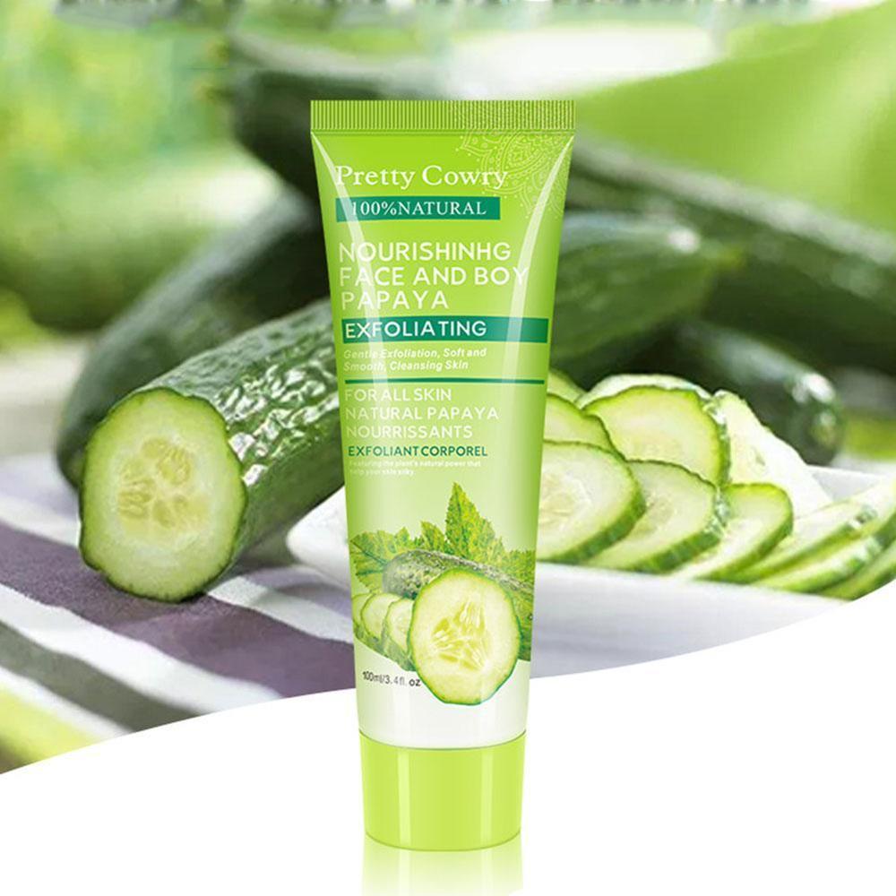 Cucumber Coconut Papaya Facial Exfoliating Gel Cream 100ml - Body Cleansing Cream