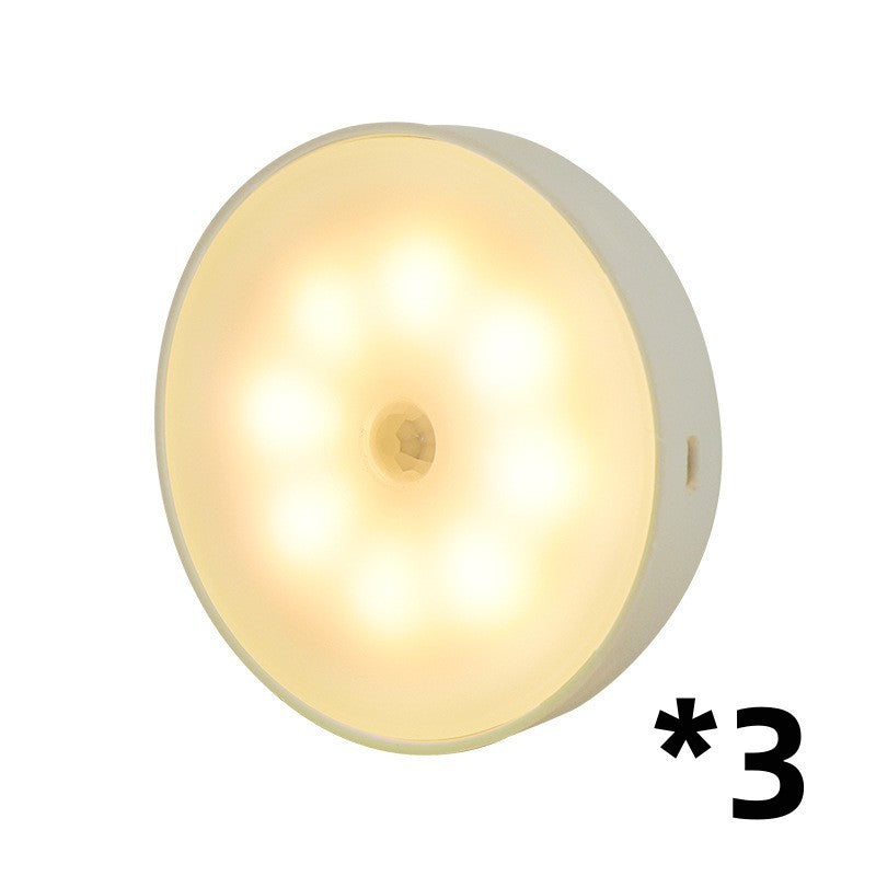 USB Rechargeable Motion Sensor Light - Round Wireless LED Light - Motion Sensor Night Light