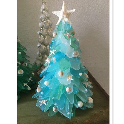 DIY Christmas Decoration - Blue Christmas Tree - Glass Creative Unique Decoration - 15 cm Christmas Tree