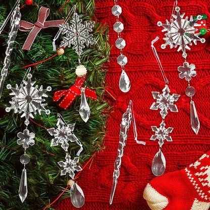 10pcs Christmas Tree Hanging Pendants - Acrylic Ice Strip - Christmas Decoration - Home Decoration