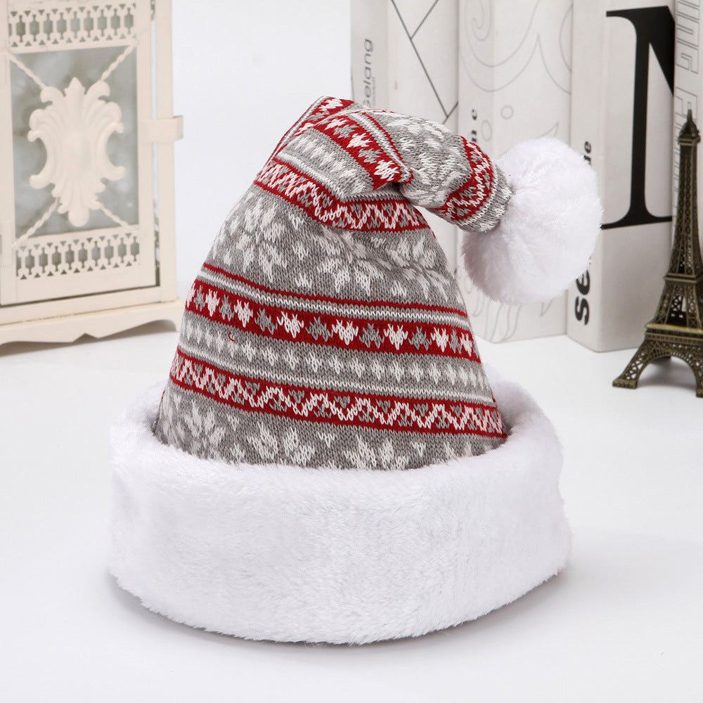 Snowflake Knitted Wool Flannel Christmas Hat