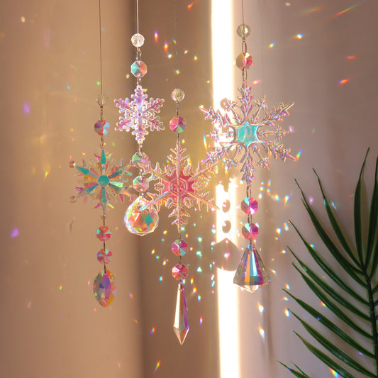 Christmas Colorful Snowflake Crystal - Sun Catcher - Christmas Tree Decoration