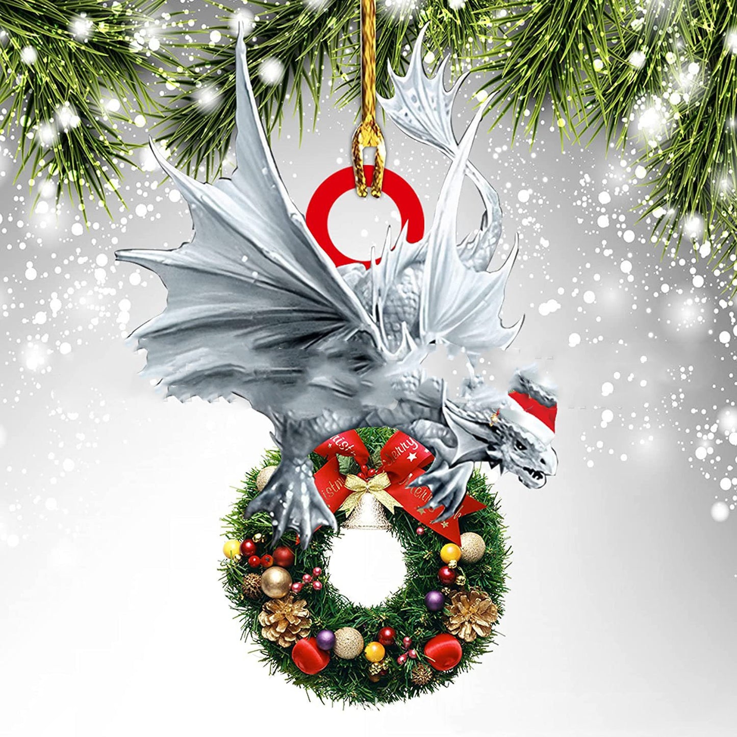 Dinosaur Dragon Christmas Door Hanging Decoration - Window Decoration