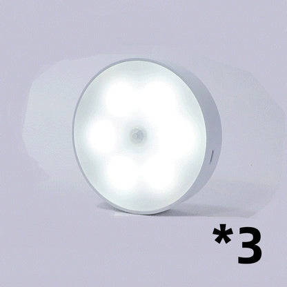 USB Rechargeable Motion Sensor Light - Round Wireless LED Light - Motion Sensor Night Light