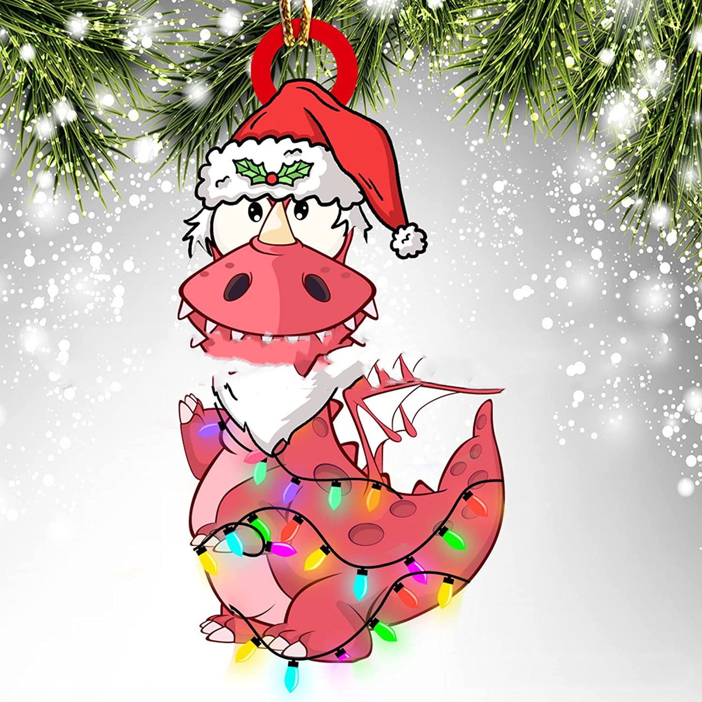 Dinosaur Dragon Christmas Door Hanging Decoration - Window Decoration