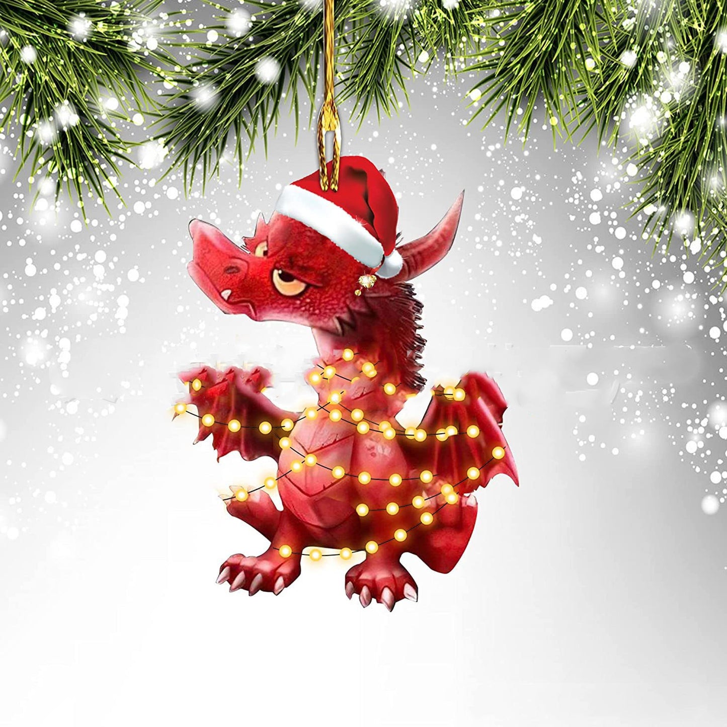 Dinosaur Dragon Christmas Door Hanging Decoration - Window Decoration