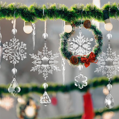 10pcs Christmas Tree Hanging Pendants - Acrylic Ice Strip - Christmas Decoration - Home Decoration