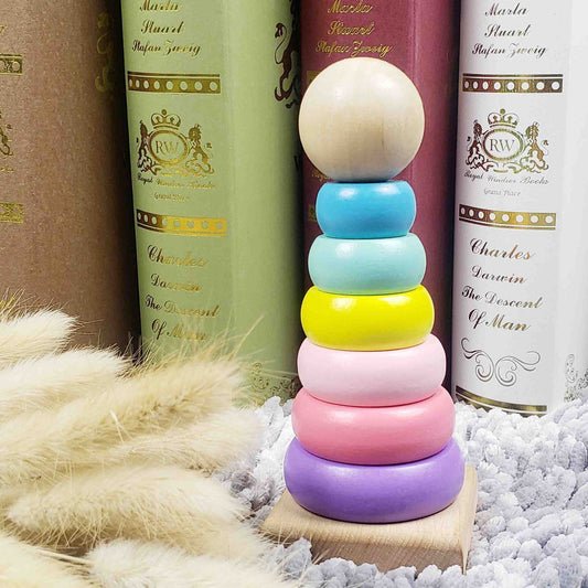 Rainbow Stacking Ring Tower For Kids