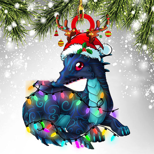 Dinosaur Dragon Christmas Door Hanging Decoration - Window Decoration