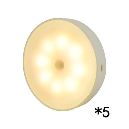 USB Rechargeable Motion Sensor Light - Round Wireless LED Light - Motion Sensor Night Light