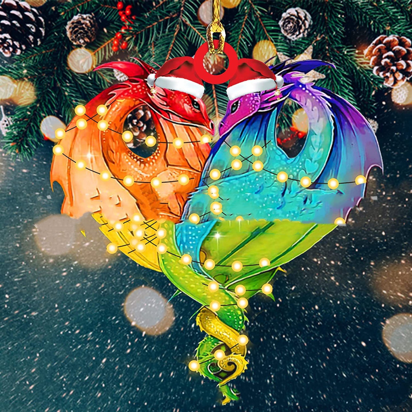 Dinosaur Dragon Christmas Door Hanging Decoration - Window Decoration