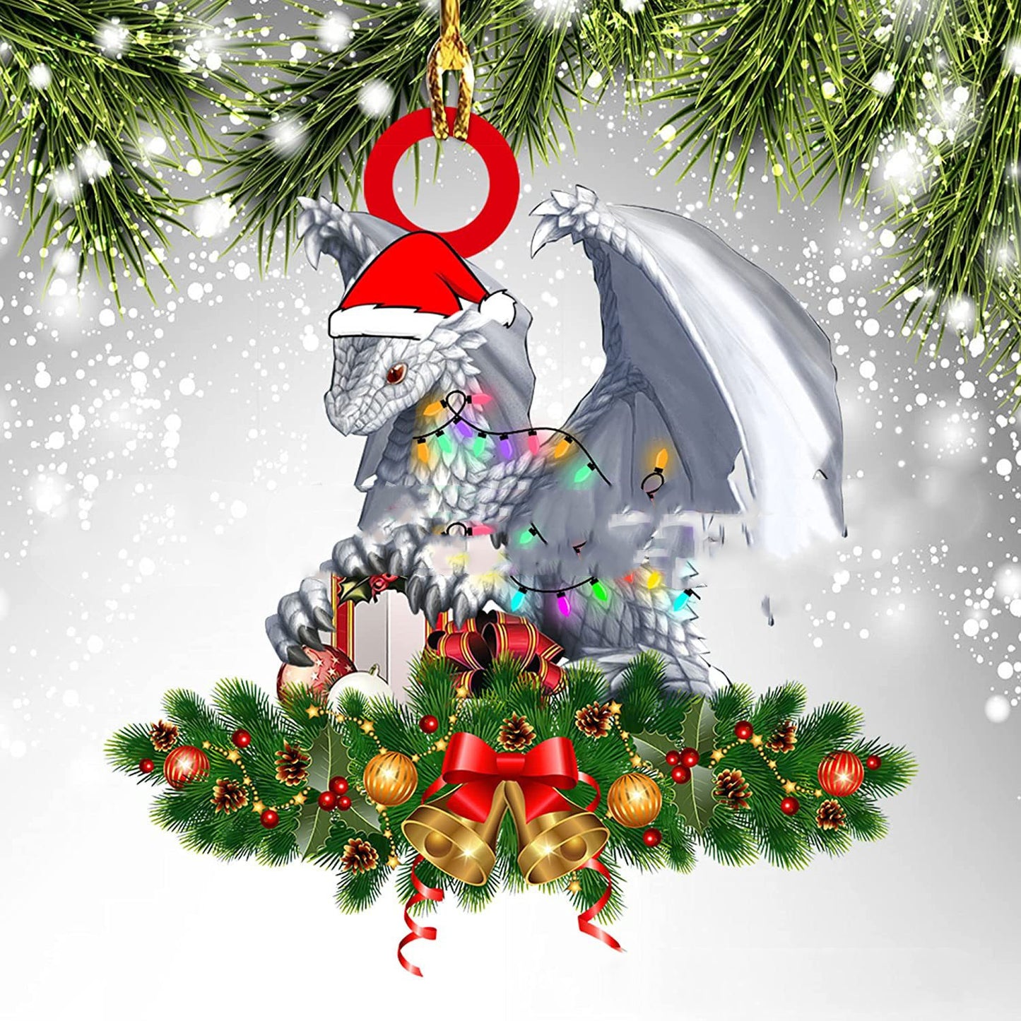 Dinosaur Dragon Christmas Door Hanging Decoration - Window Decoration