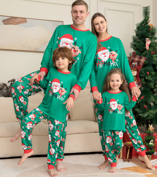 Christmas Pajamas For Family - Matching Family Christmas PJs Sets-  Santa Claus Printed Top Sleepwear