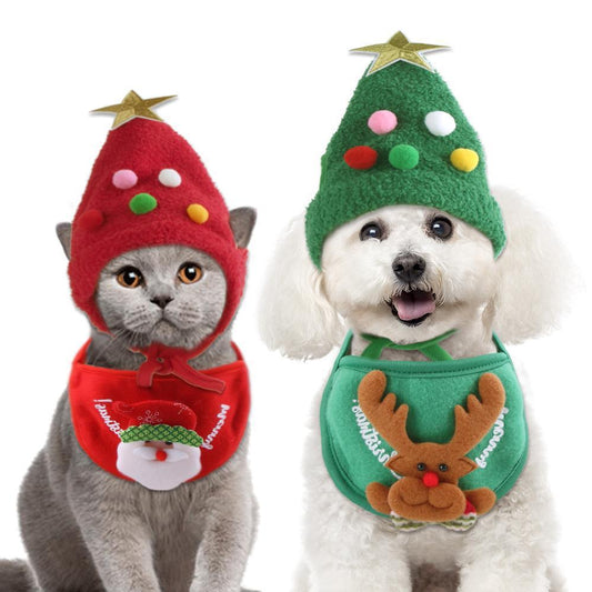 Cute Christmas Hat For Pets - Tree Shape Hat For Pets - Different Sizes - Christmas Accessories