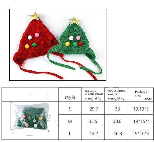 Cute Christmas Hat For Pets - Tree Shape Hat For Pets - Different Sizes - Christmas Accessories