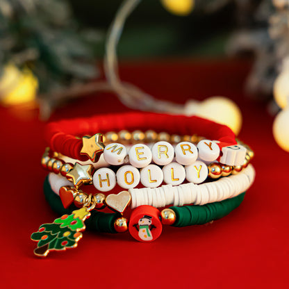 Christmas Polymer Colorful Bracelet