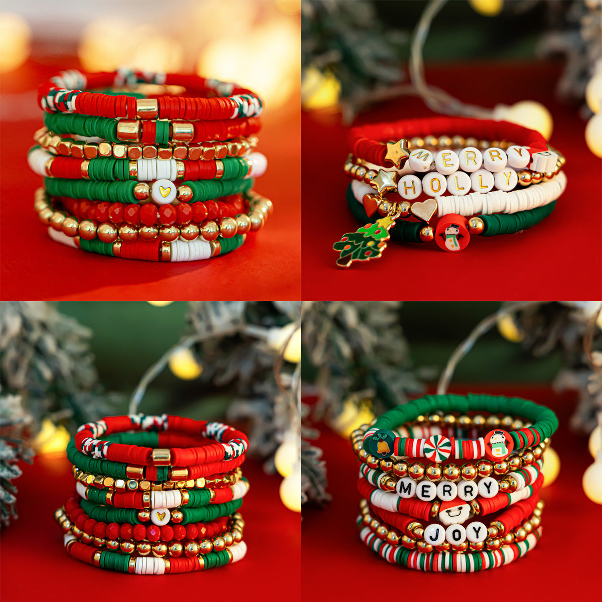 Christmas Polymer Colorful Bracelet