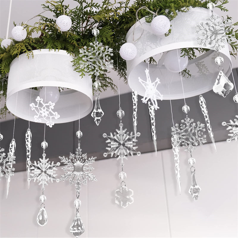 10pcs Christmas Tree Hanging Pendants - Acrylic Ice Strip - Christmas Decoration - Home Decoration